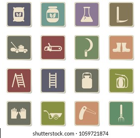 garden tools vector icons for web and user interface design