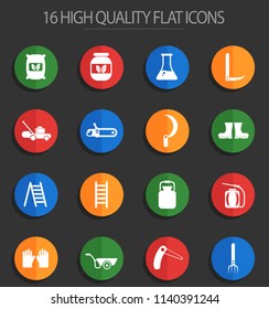 garden tools vector icons for web and user interface design