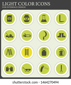 garden tools vector icons for web and user interface design