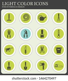 garden tools vector icons for web and user interface design