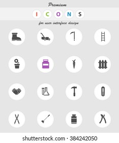 Garden tools  vector icons for web sites and user interface