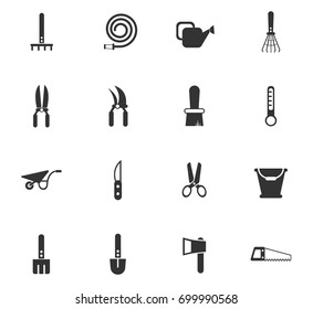 garden tools vector icons for web and user interface design