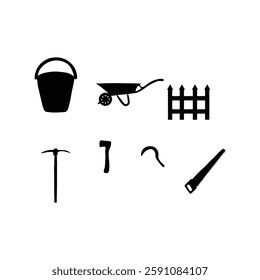 Garden tools with vector of illustration