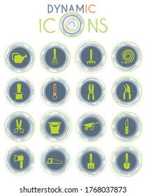 garden tools vector simply symbol on white background with dynamic lines for animation for web icons and user interface