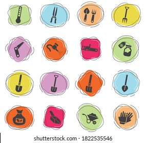 garden tools web icons for user interface design