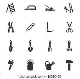 garden tools web icons for user interface design