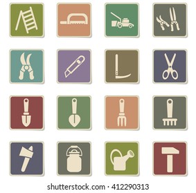 garden tools web icons for user interface design