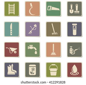 garden tools web icons for user interface design