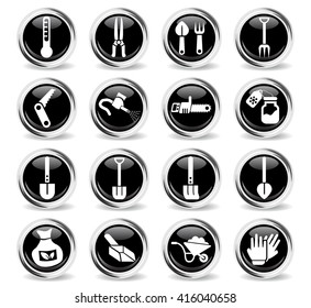 garden tools web icons for user interface design
