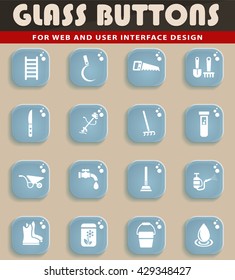garden tools web icons for user interface design