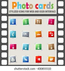 garden tools web icons for user interface design