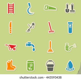 garden tools web icons for user interface design