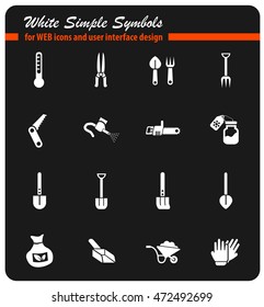 garden tools web icons for user interface design