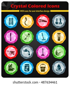 garden tools web icons for user interface design