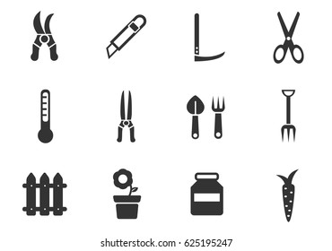 garden tools web icons for user interface design