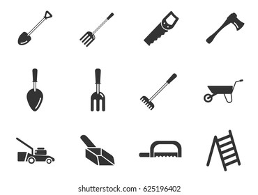 garden tools web icons for user interface design