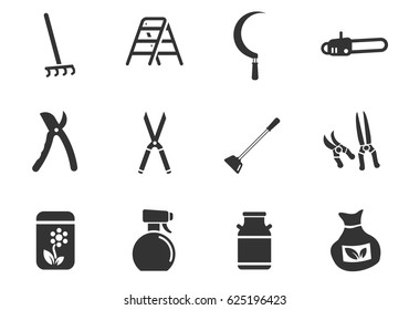 garden tools web icons for user interface design