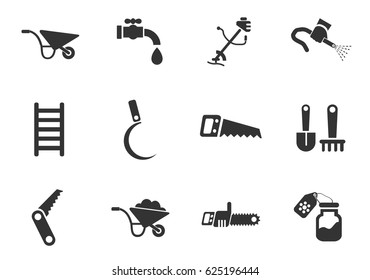 garden tools web icons for user interface design