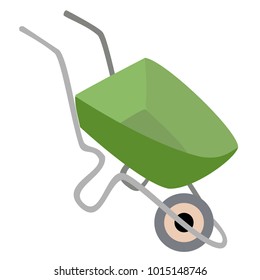 Garden tools. Wheelbarrow garden, building. A necessary thing in the household. For the transportation of goods. Vector illustration.