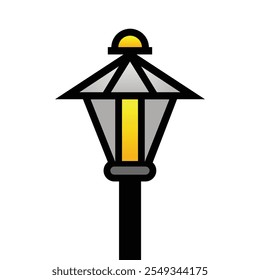 Garden Traffic Night Light Vector Design.