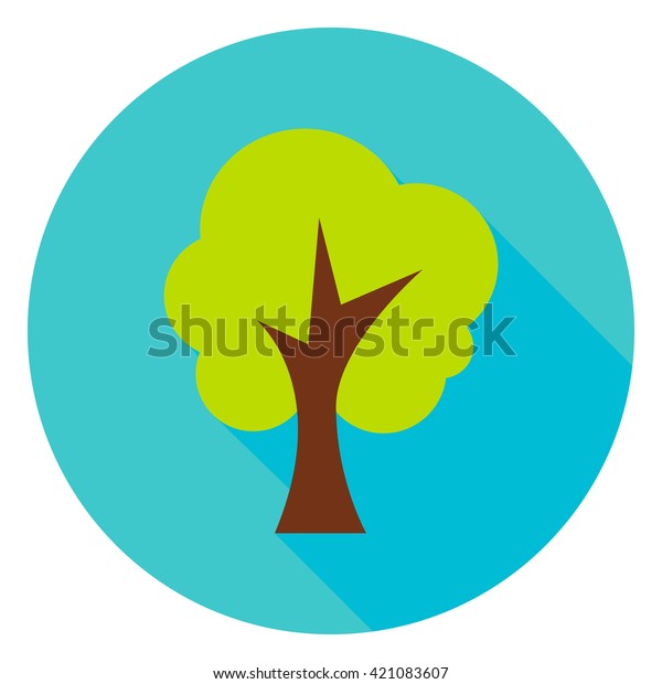 Garden Tree Circle Icon Flat Design Stock Vector (Royalty Free ...