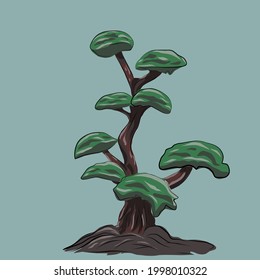 garden tree icon design, good for printing as book cover and wall decoration. vector drawing result design