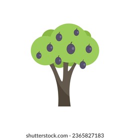 Garden tree icon flat vector. Harvest farm. Plant fruit isolated