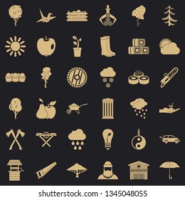 Garden tree icons set. Simple style of 36 garden tree vector icons for web for any design