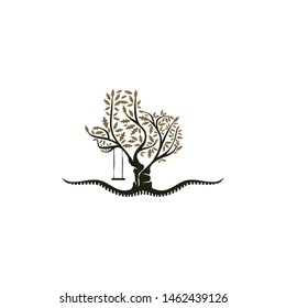 garden tree logo icon vector