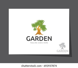 garden tree logo icon vector template