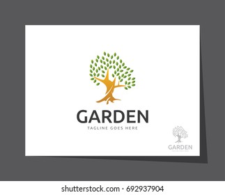 Garden Tree Logo Icon Vector Template Stock Vector (Royalty Free ...