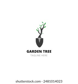 Garden tree logo vector design template