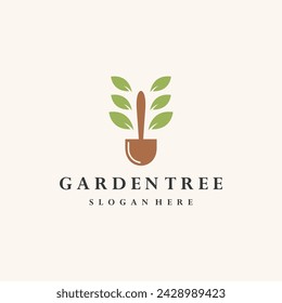 Garden Tree vector icon. tree vector illustration logo design.