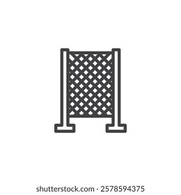 Garden Trellis line icon. linear style sign for mobile concept and web design. Wooden trellis outline vector icon. Symbol, logo illustration. Vector graphics