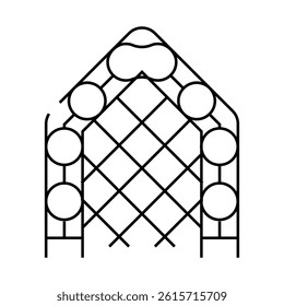 garden trellis tool line icon vector. garden trellis tool sign. isolated contour symbol black illustration