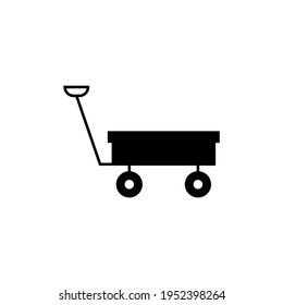 Icono del carro del jardín en forma plana y sólida icono del glifo, aislado en fondo blanco 