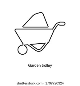 Garden trolley icon vector on white background. Black icon illustration