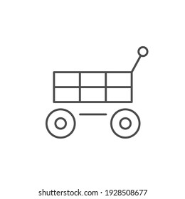 Garden trolley line outline icon