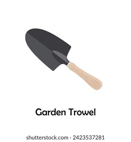 Vector plano Garden Trowel aislado sobre fondo blanco. Herramientas de jardinería. Herramientas de trabajo. Herramientas manuales. Herramientas de bricolaje.