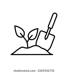 Garden trowel icon for planting agricultural plants
