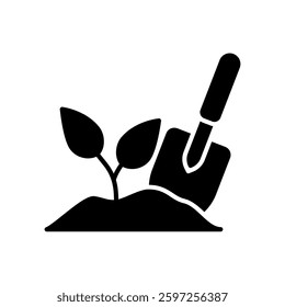 Garden trowel icon for planting agricultural plants
