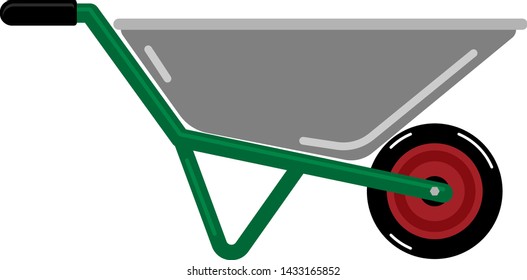 garden truck flat icon for land or tool transportation isolated