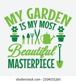 Garden tshirt design template gardening vector tshirt
