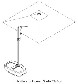 Projeto de vetor de arte de linha de guarda-chuva de jardim. Perfeito para espaços ao ar livre, pátios, piqueniques e relaxamento de verão. Ideal para sombreamento, protegendo do sol