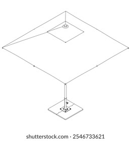 Projeto de vetor de arte de linha de guarda-chuva de jardim. Perfeito para espaços ao ar livre, pátios, piqueniques e relaxamento de verão. Ideal para sombreamento, protegendo do sol