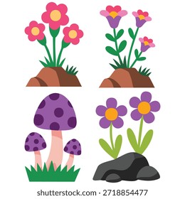 Garden vector collection design isolated vector illustration on white background