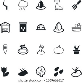 garden vector icon set such as: seedlings, icons, blade, greenhouse, hand, drawing, boot, wear, sickle, tulip, safety, alcove, cloud, stock, view, boots, storm, eat, linear, wellington, style, small