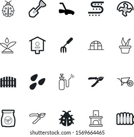 garden vector icon set such as: environment, seed, irrigate, growing, pipe, mower, toxic, nest, transport, flame, cultivator, snow, seedling, firewood, warm, sprout, rough, pressure, pot, modern