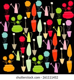 Garden vector joyful background. Illustration