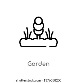 garden vector line icon. Simple element illustration. garden outline icon from gardening concept. Can be used for web and mobile